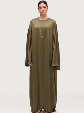 shereen wrap front satin maxi dress Shereen Shiny Maxi Party Dress